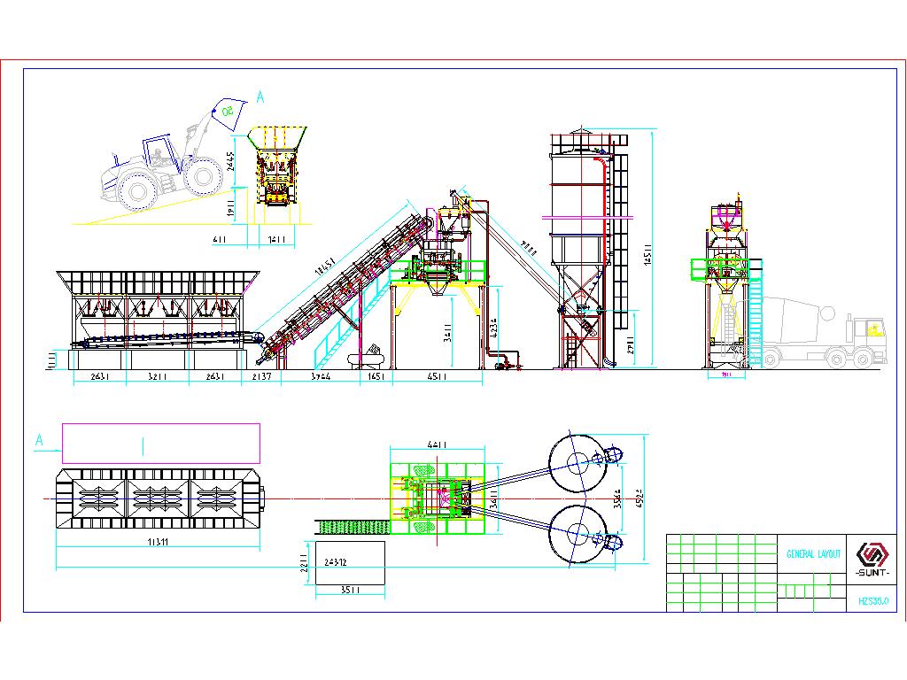 HZS35 small concrete batching plant